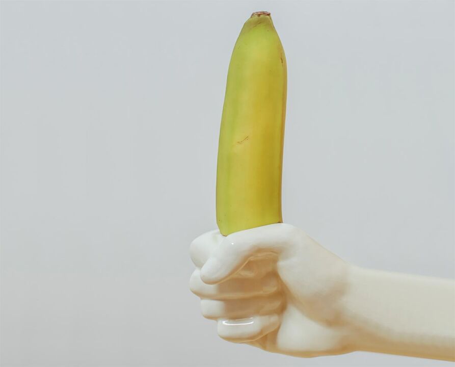 Banana is a symbol of an enlarged penis