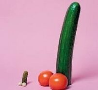 Large and small penis size, for example, using vegetables