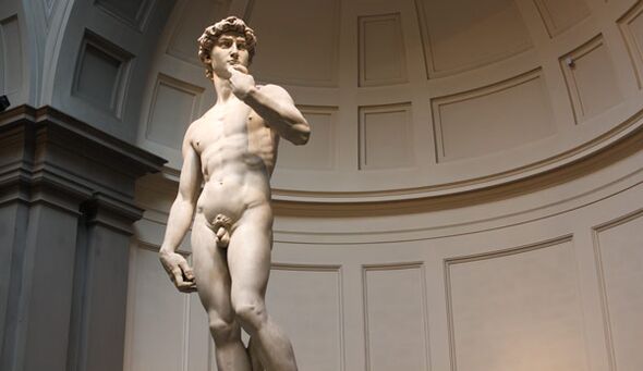The naked statue is a symbol of penis enlargement